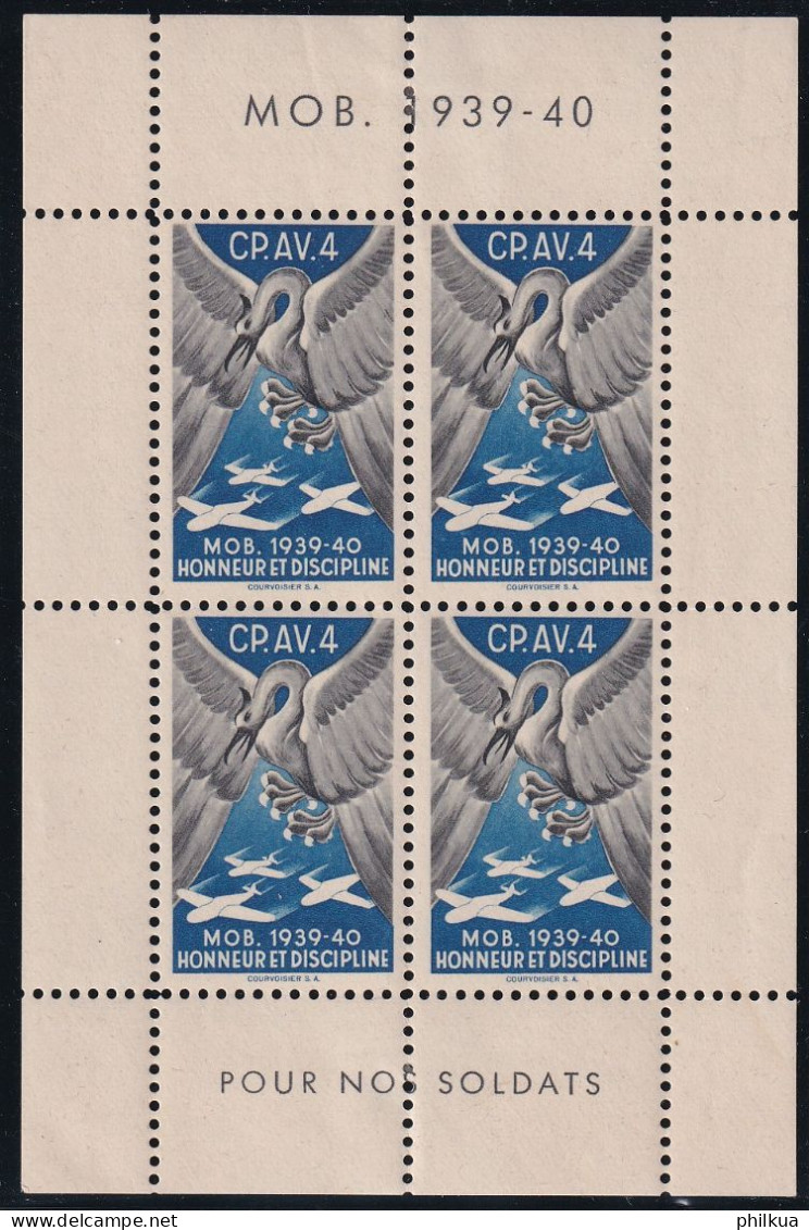 Flieger 51 - Block Mit Inschrift - Cp. Av. 4  - Postfrisch/**/MNH - Labels