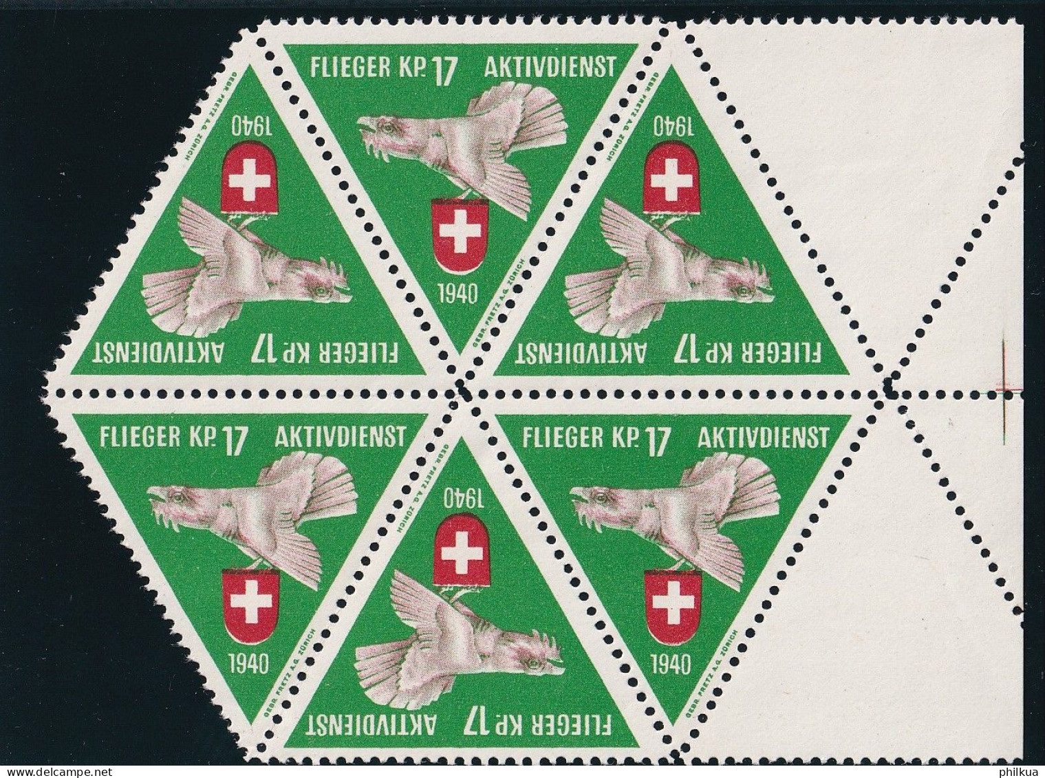 Flieger 97b - Sechser-Block Mit Rand - Flieger Kp. 17  - Postfrisch/**/MNH - Vignettes