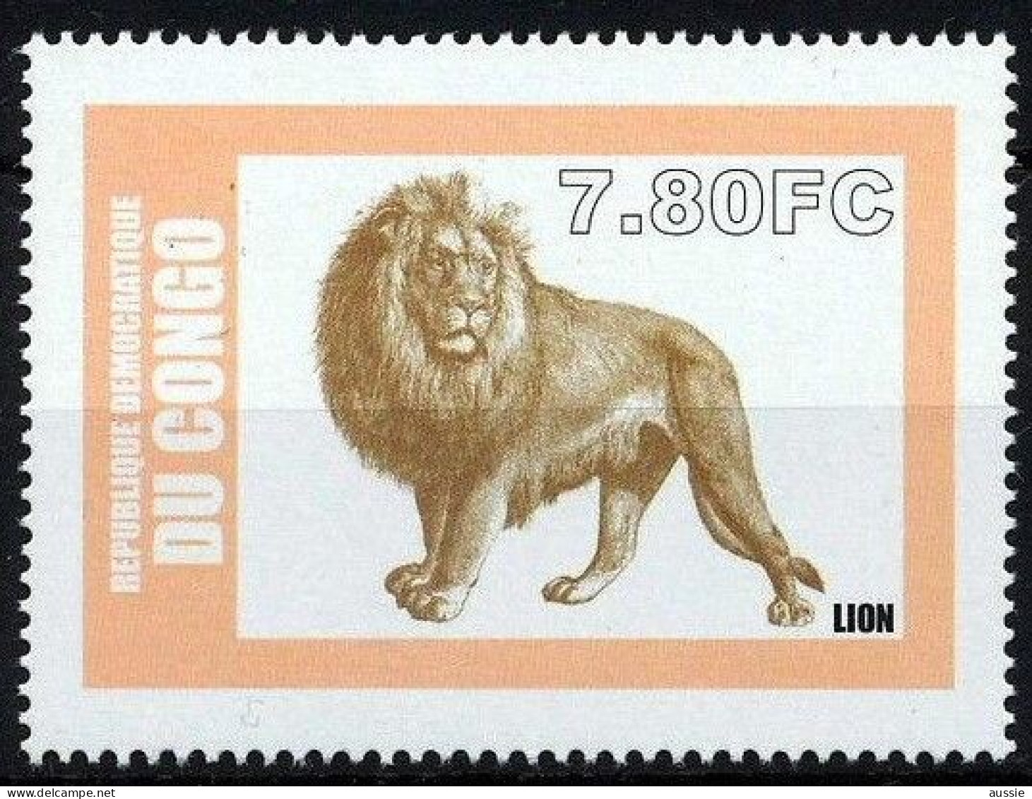 Congo 2002 Yvertn° 1522AQ OCBn° 1768 *** MNH Yvertcote 8,50 € Faune Lion Leeuw - Ongebruikt