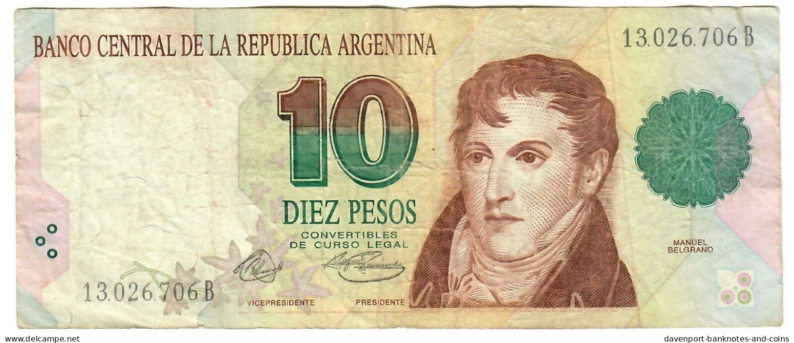 Argentina 10 Pesos Convertibles 1992 F [2] - Argentinien