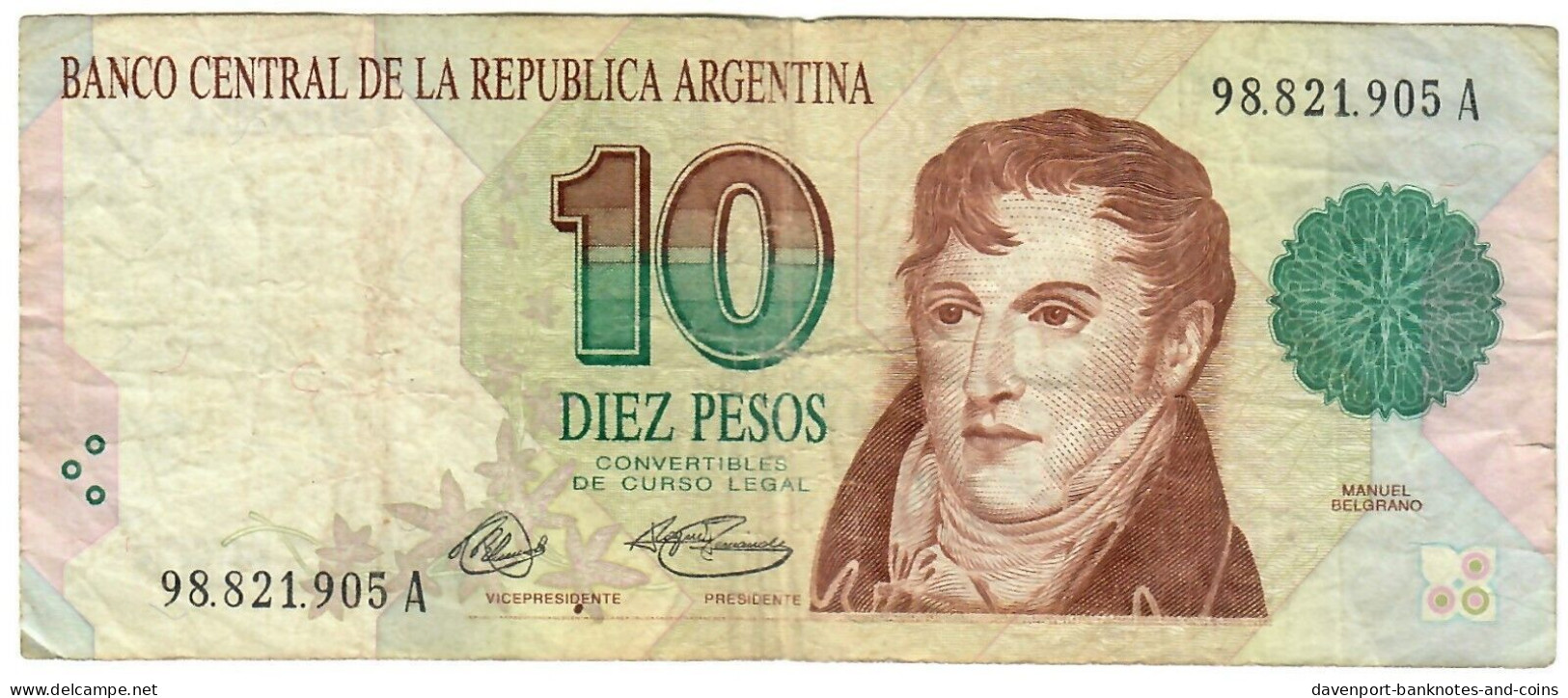 Argentina 10 Pesos Convertibles 1992 F [1] - Argentinien