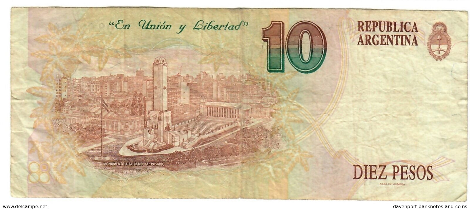 Argentina 10 Pesos Convertibles 1992 F [1] - Argentinien