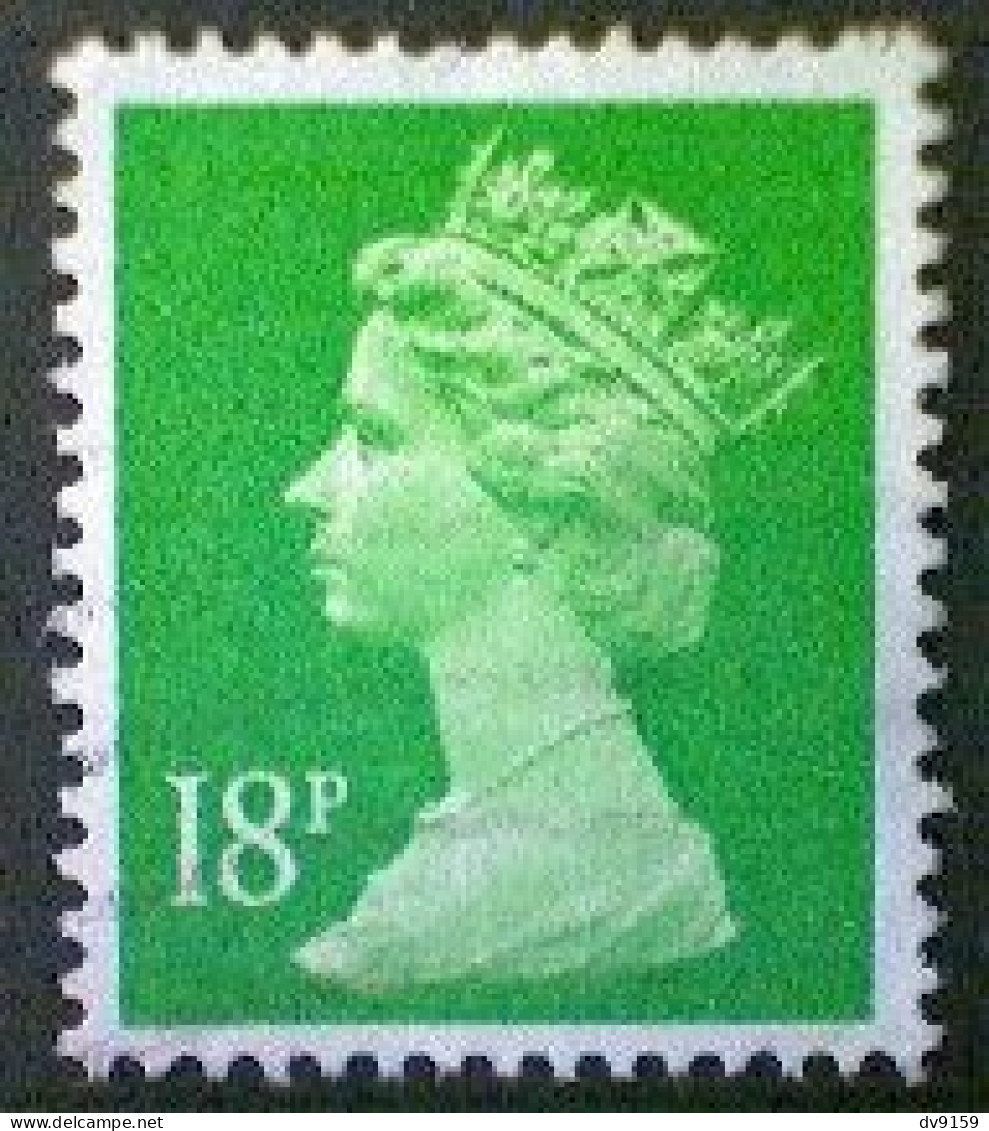 Great Britain, Scott #MH104, Used(o), 1991, Machin: Queen Elizabeth II, 18p, Light Green - Machins