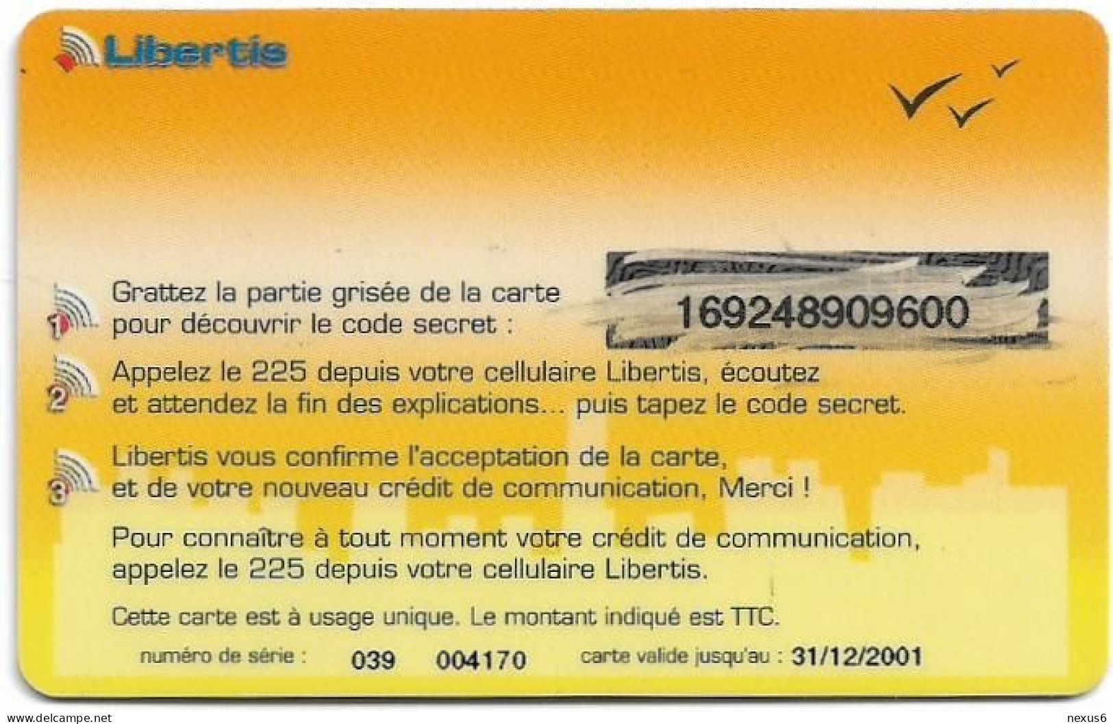 Gabon - Libertis - Logo Card, Exp.31.12.2001, GSM Refill 5.000FCFA, Used - Gabun