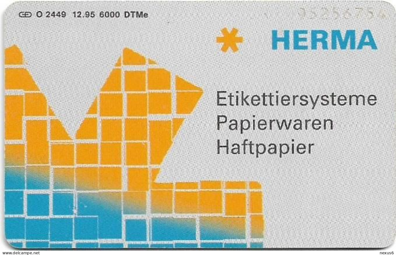 Germany - Herma Papierwaren - O 2449 - 12.1995, 6DM, 6.000ex, Used - O-Series: Kundenserie Vom Sammlerservice Ausgeschlossen