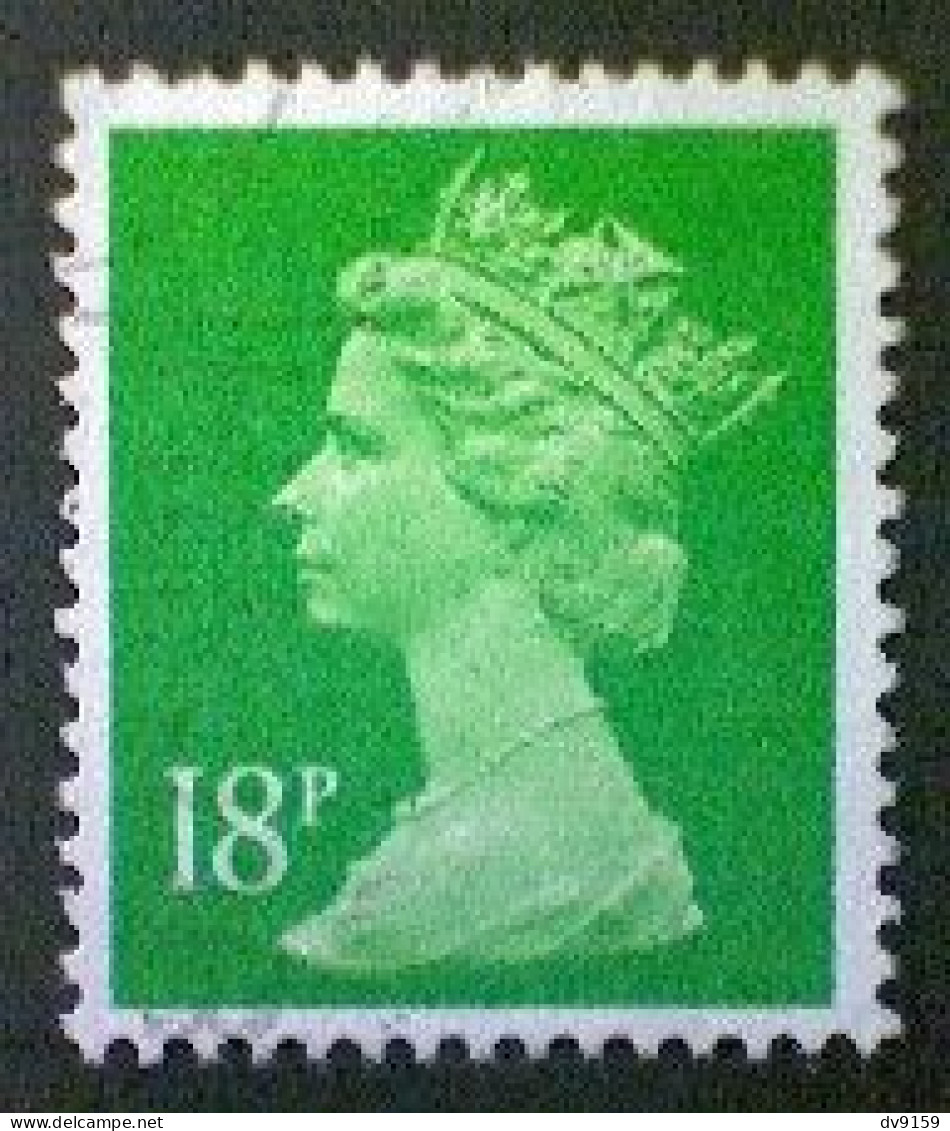 Great Britain, Scott #MH104, Used(o), 1991, Machin: Queen Elizabeth II, 18p, Light Green - Machins