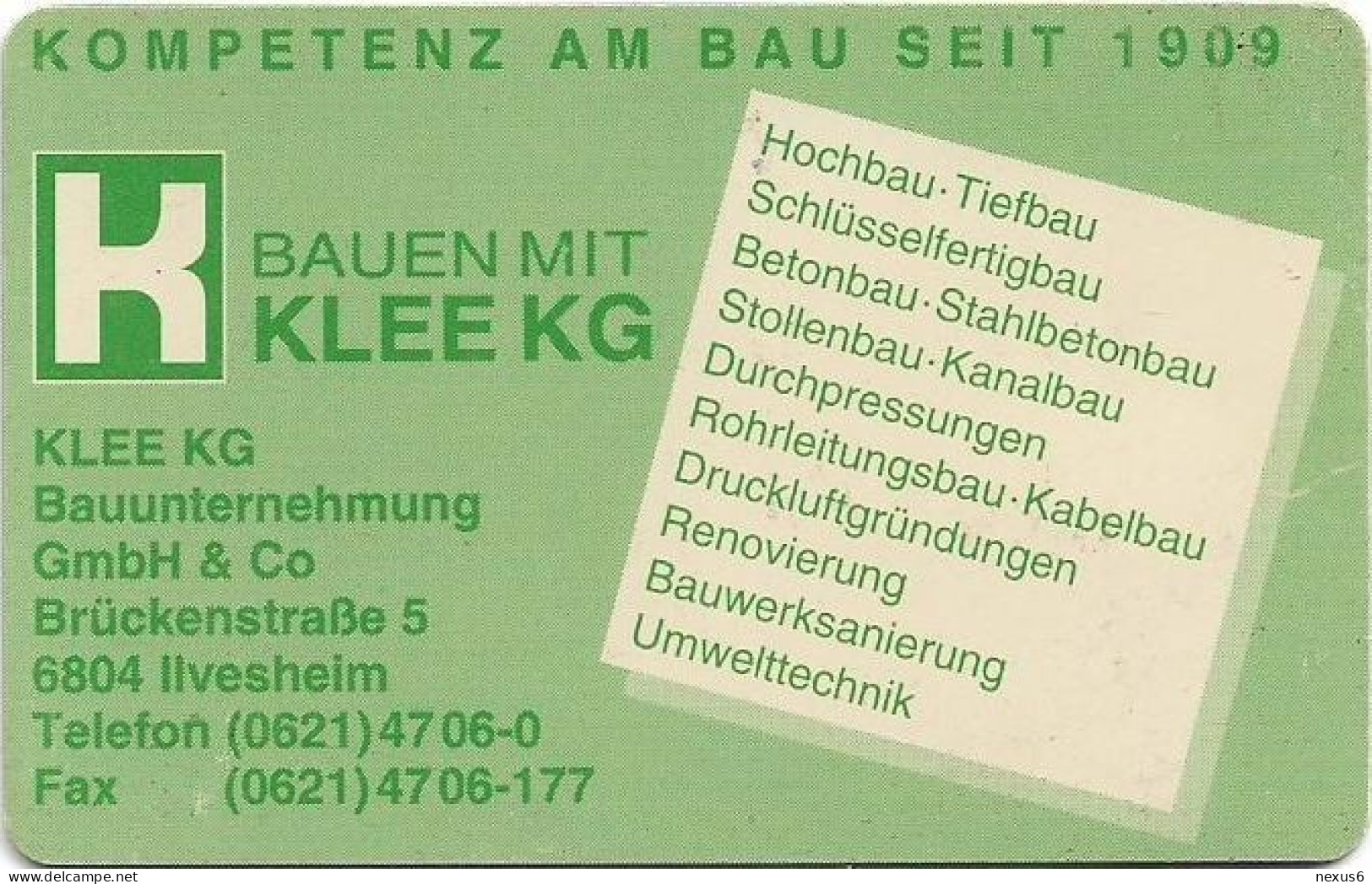 Germany - Bauen Mit Klee KG - O 0425 - 01.1993, 12DM, 1.000ex, Used - O-Series: Kundenserie Vom Sammlerservice Ausgeschlossen