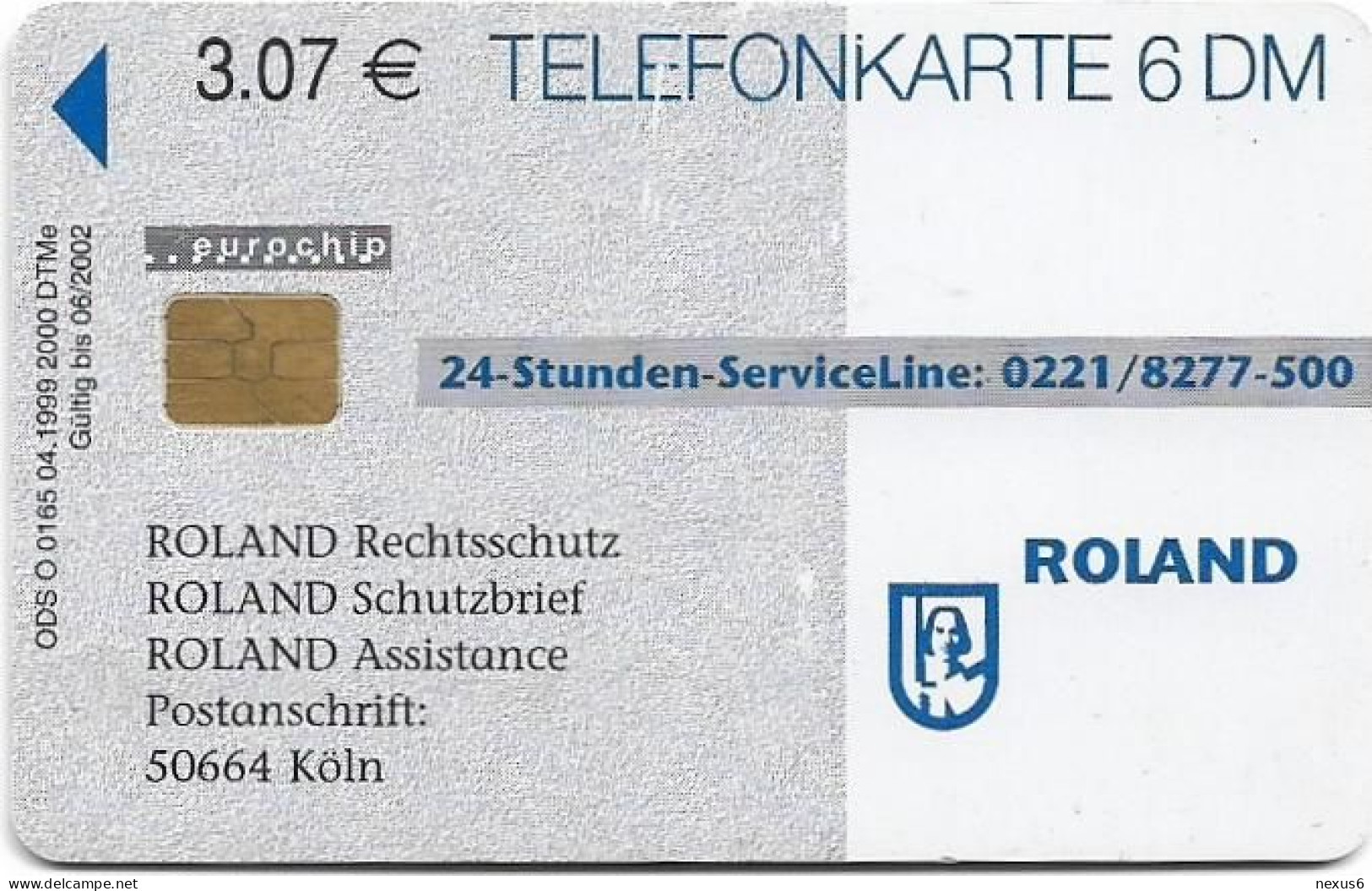 Germany - Roland - Rechtsschutz - Jederzeit Ganz Nah - O 0165 - 04.1999, 6DM, 2.000ex, Used - O-Series: Kundenserie Vom Sammlerservice Ausgeschlossen