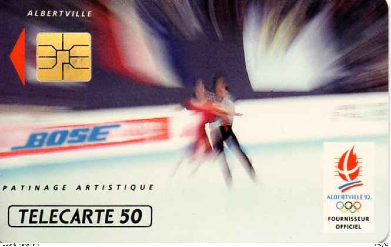 Télécartes : Carte Téléphonique › Bose - Patinage Artistique Jeux Olympique Albertville - F216 - 1991