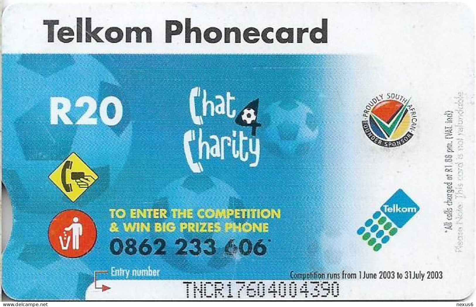 S. Africa - Telkom - Soccer Field, Chip Siemens S35, 2002, 20R, Used - Afrique Du Sud