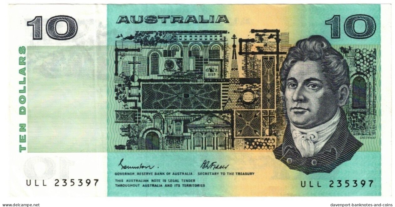 Australia 10 Dollars 1985 VF/EF "Johnston/Fraser" - 1974-94 Australia Reserve Bank (paper Notes)