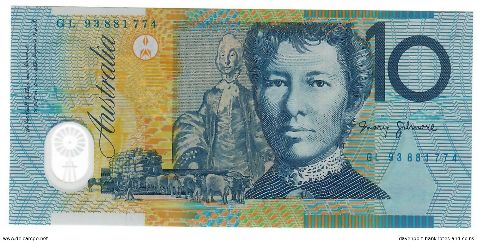 Australia 10 Dollars 1993 UNC Evans-Fraser - 1992-2001 (polymer Notes)