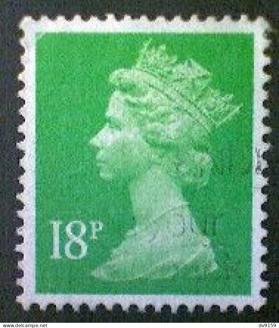 Great Britain, Scott #MH104, Used(o), 1991, Machin: Queen Elizabeth II, 18p, Light Green - Machins