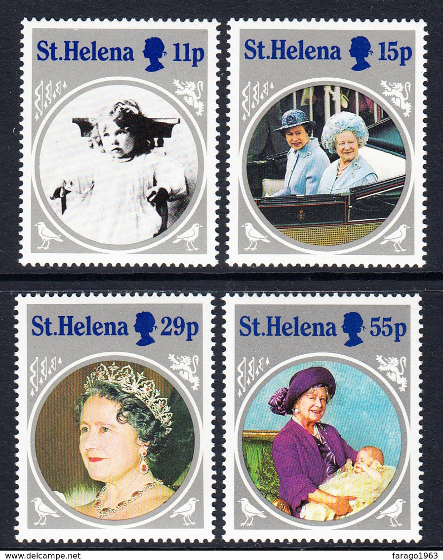 1985 St. Helena Queen Mother JOINT ISSUE  Complete  Set Of 4 MNH - Saint Helena Island