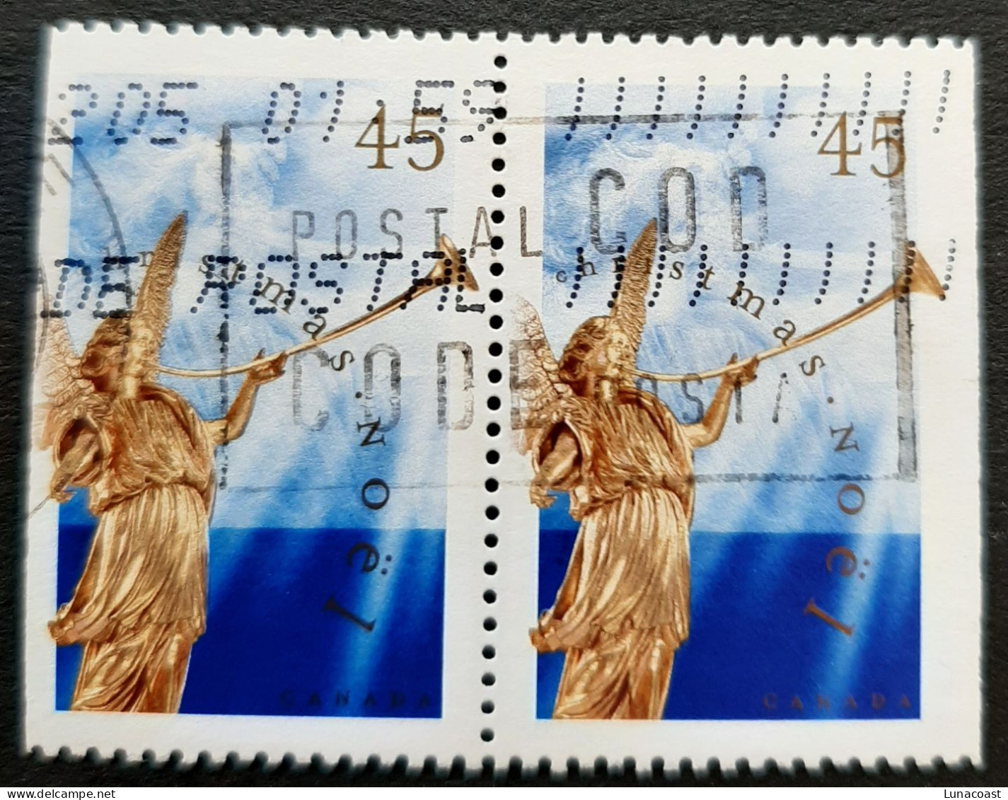 Canada 1998  USED  Sc1764cs   45c  Christmas Angels, Pf. 13.1 X 13.6 - Used Stamps