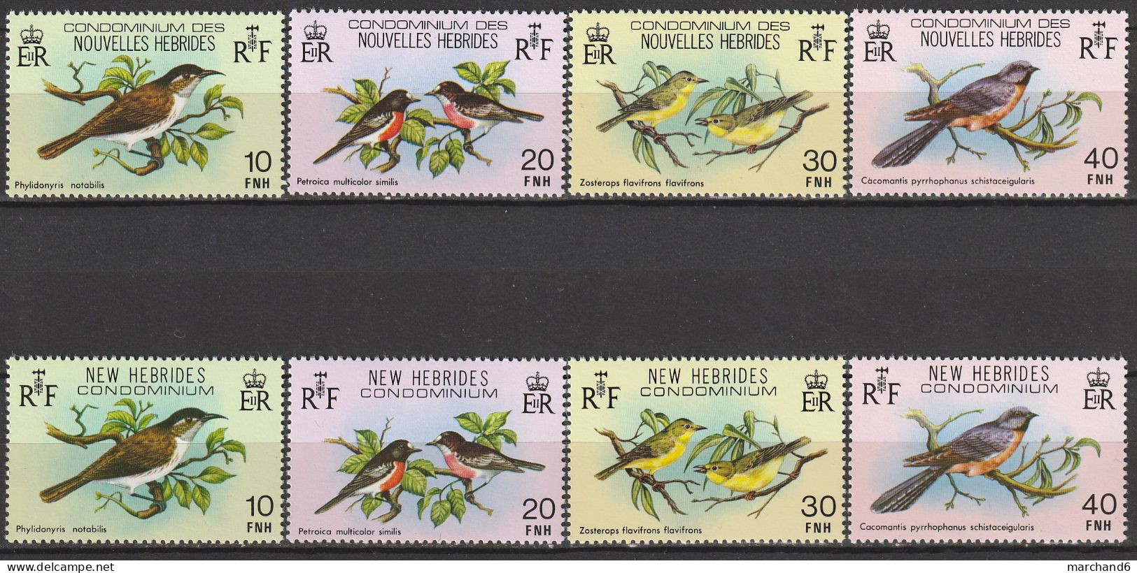 Nouvelles Hébrides Oiseaux 1979 France Anglaise N°575/582 Neuf** - Unused Stamps