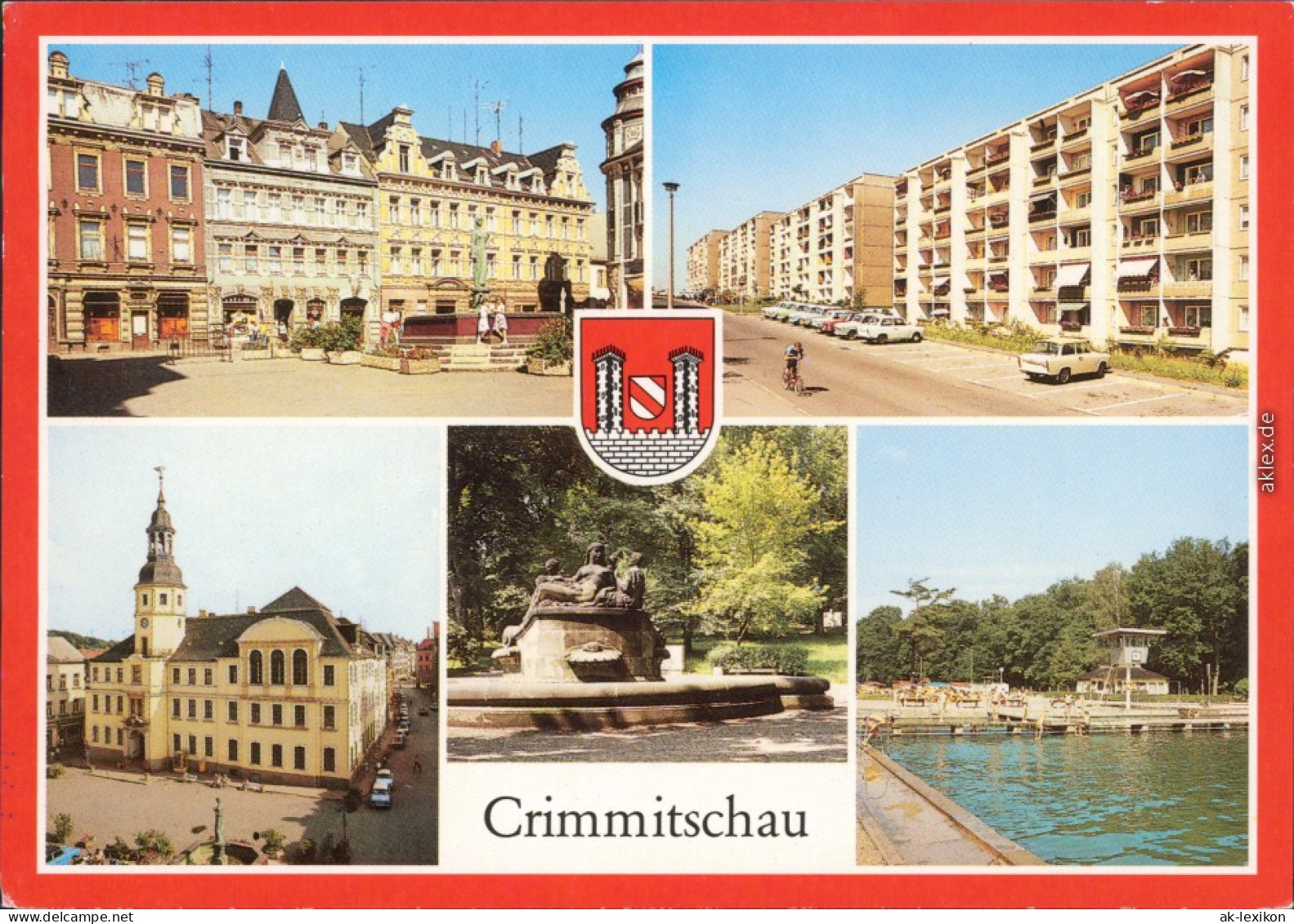 Crimmitschau Markt, Straße Der Freundschaft, Rathaus Friedenspark, Sahnbad 1990 - Crimmitschau