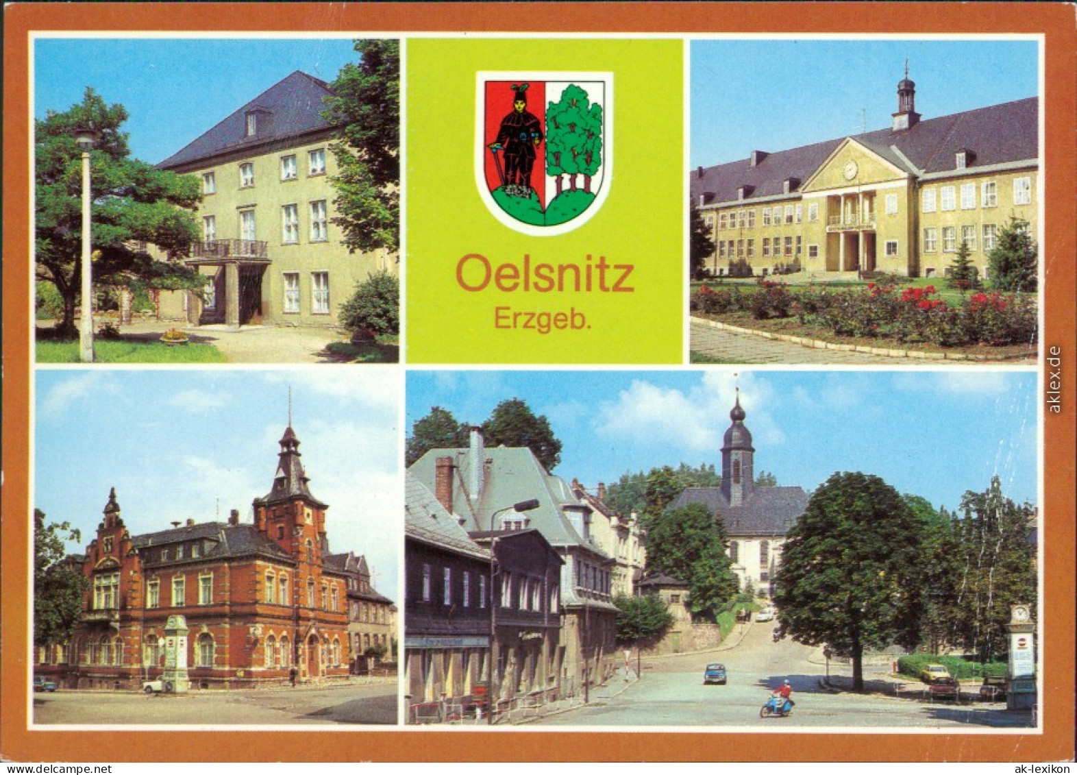Oelsnitz Erzgebirge Kulturhaus Hans Marchwitza Oberschule,   Rathausplatz 1982 - Oelsnitz I. Erzgeb.