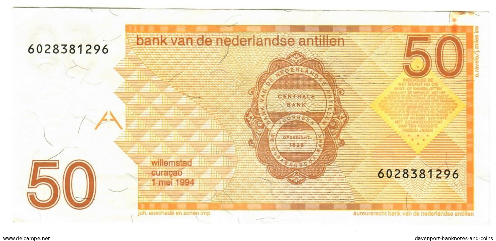 Netherlands Antilles 50 Guilders (Gulden) 1994 EF - Antillas Neerlandesas (...-1986)