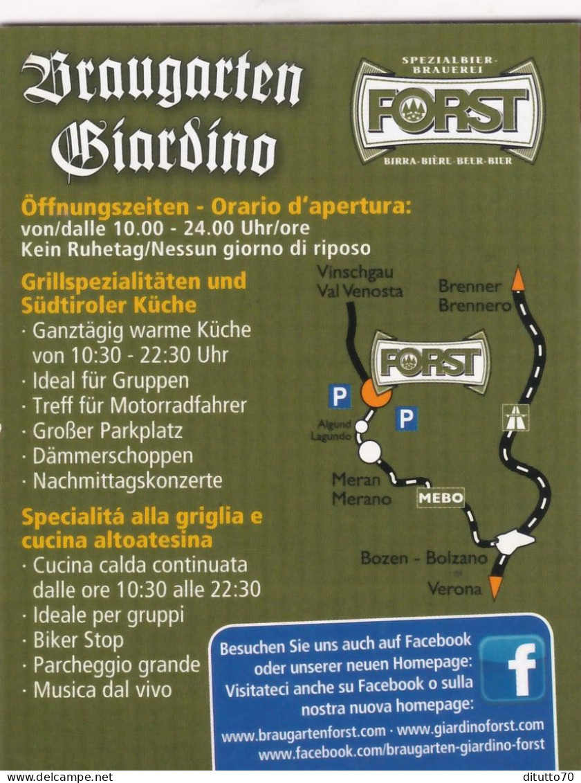 Calendarietto - Birra Forst  - Anno 2016 - Petit Format : 1991-00