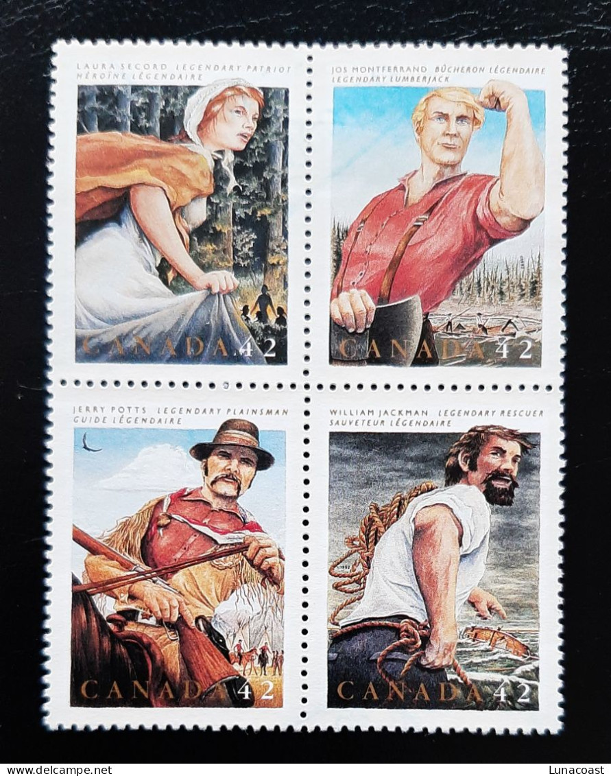 Canada 1992  USED  Sc1435a   Se-tenant Block Of 4 X 42c  Canadian Folklore -3 - Used Stamps