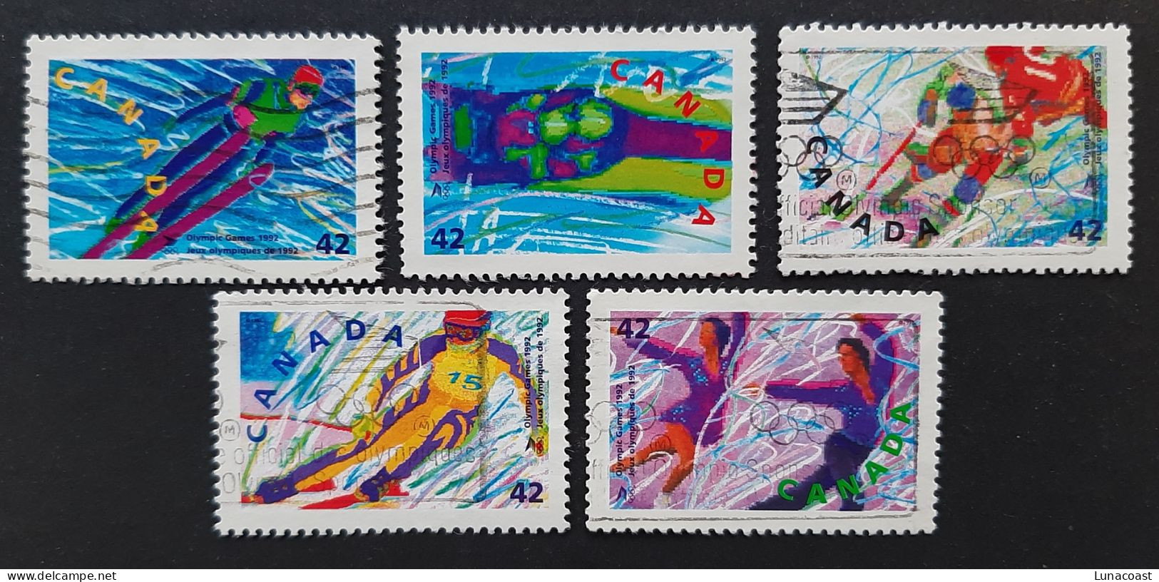 Canada 1992  USED  Sc1399 - 1403    5 X 42c  Winter Olympics - Used Stamps