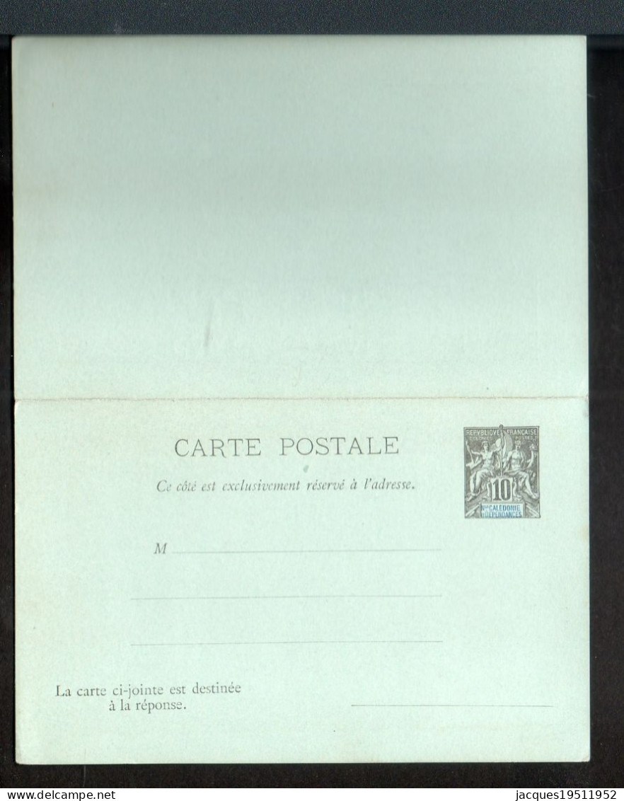 CM 2 - Entier -Carte Postale Réponse Payée Nouvelle Calédonie - 10c + 10c Noir - Cartas & Documentos