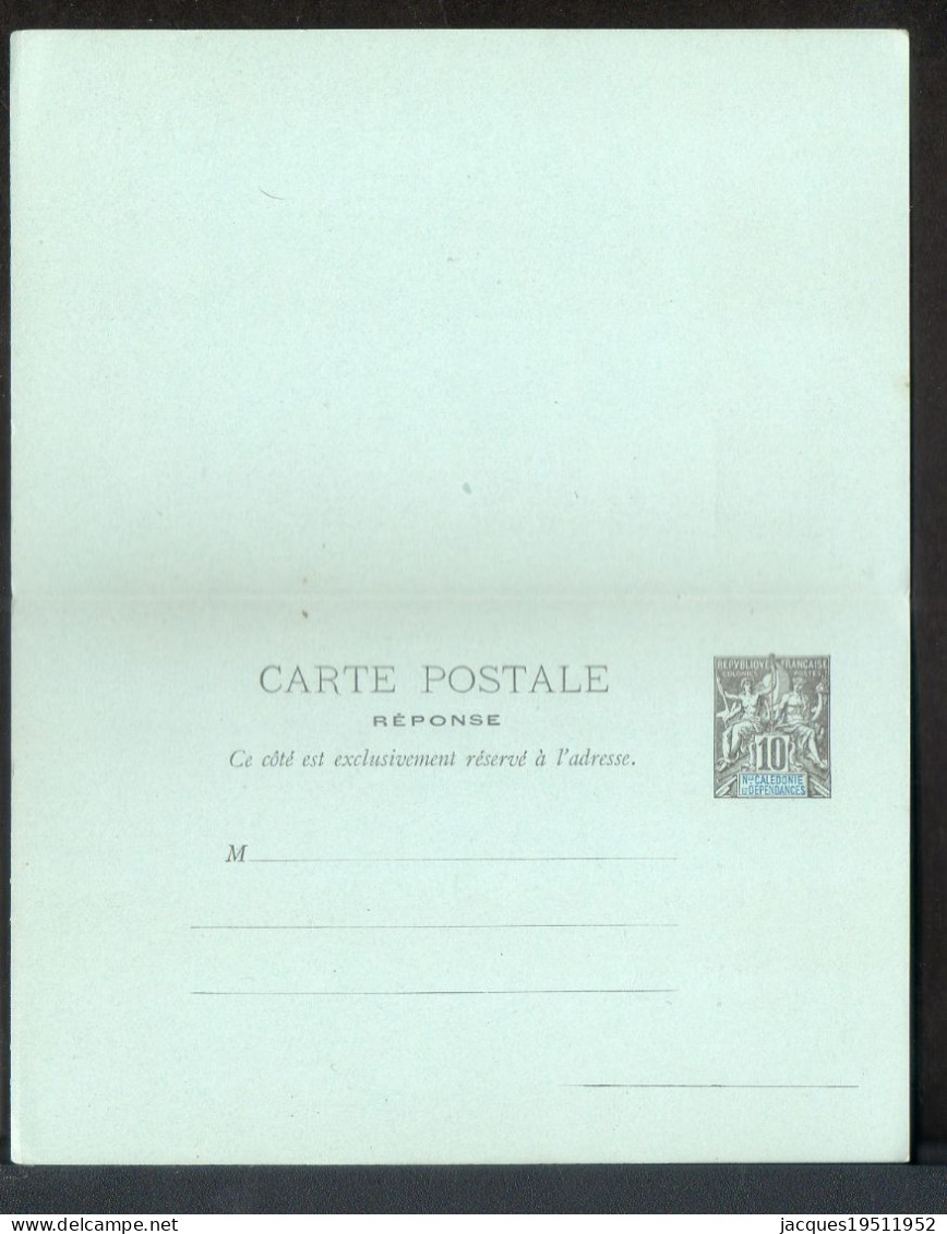 CM 2 - Entier -Carte Postale Réponse Payée Nouvelle Calédonie - 10c + 10c Noir - Brieven En Documenten