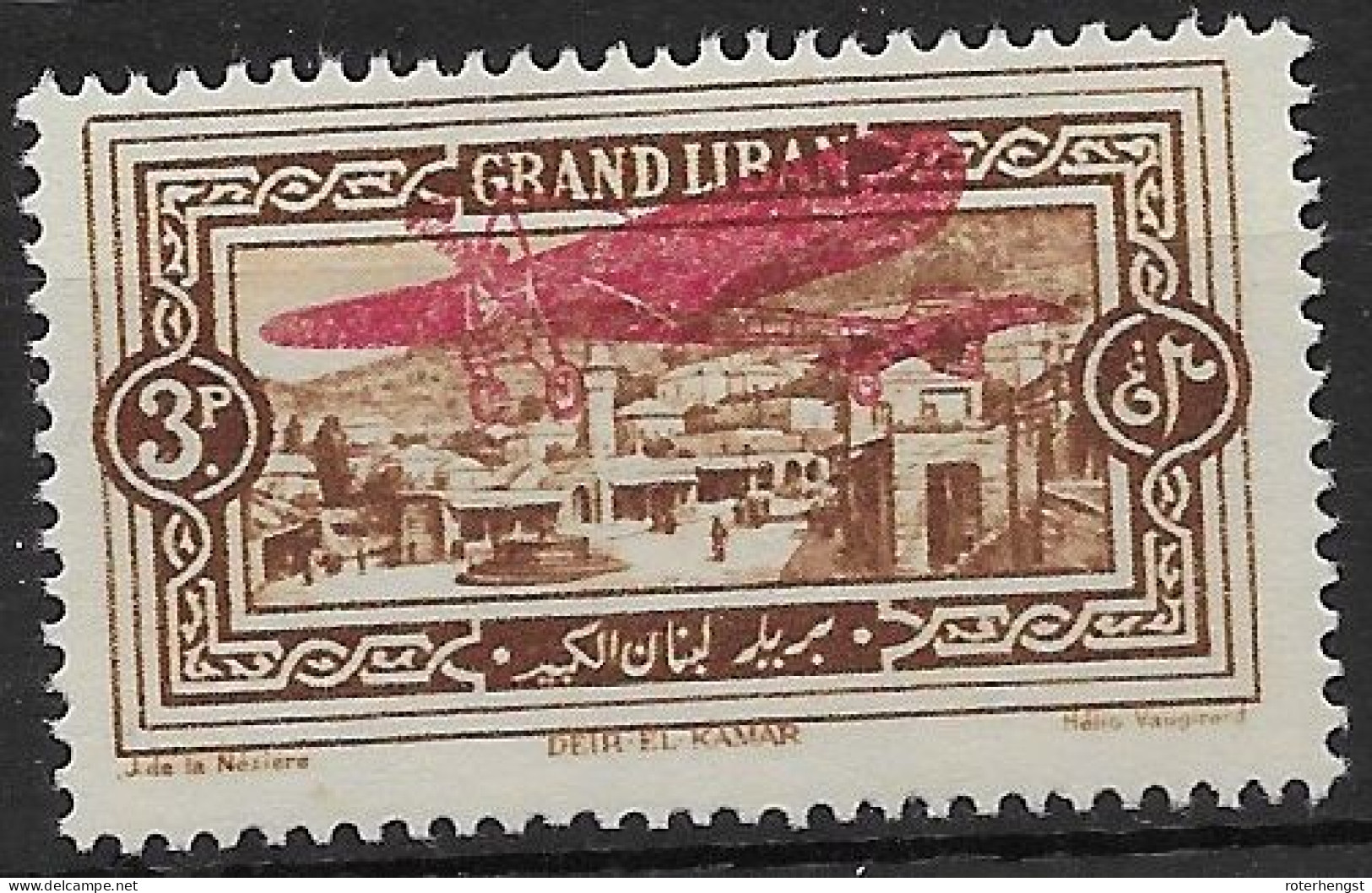 Grand Liban 1926 Airmail Mh* 5 Euros - Airmail
