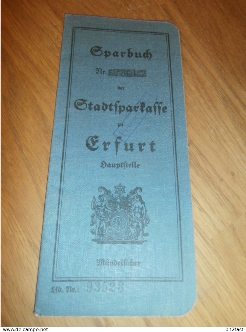 Altes Sparbuch Erfurt., 1940 - 1944 , Hans Langbein In Erfurt , Sparkasse , Bank !!! - Historical Documents