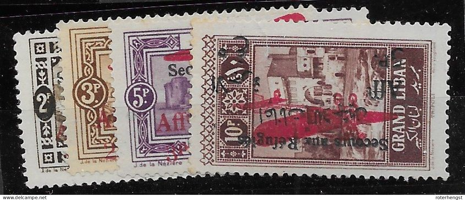 Grand Liban 1926 Complete Airmail Set Mh* 44 Euros - Luchtpost