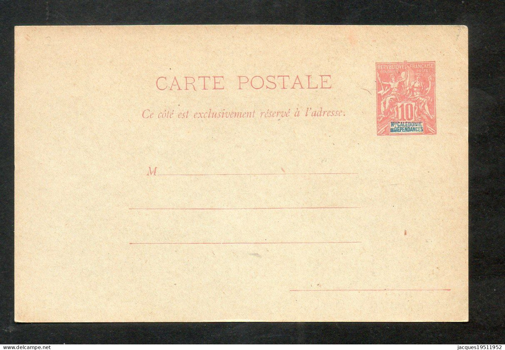 CM 8 - Entier -Carte Postale- Nouvelle Calédonie - 10c Rouge Sans Date - Briefe U. Dokumente