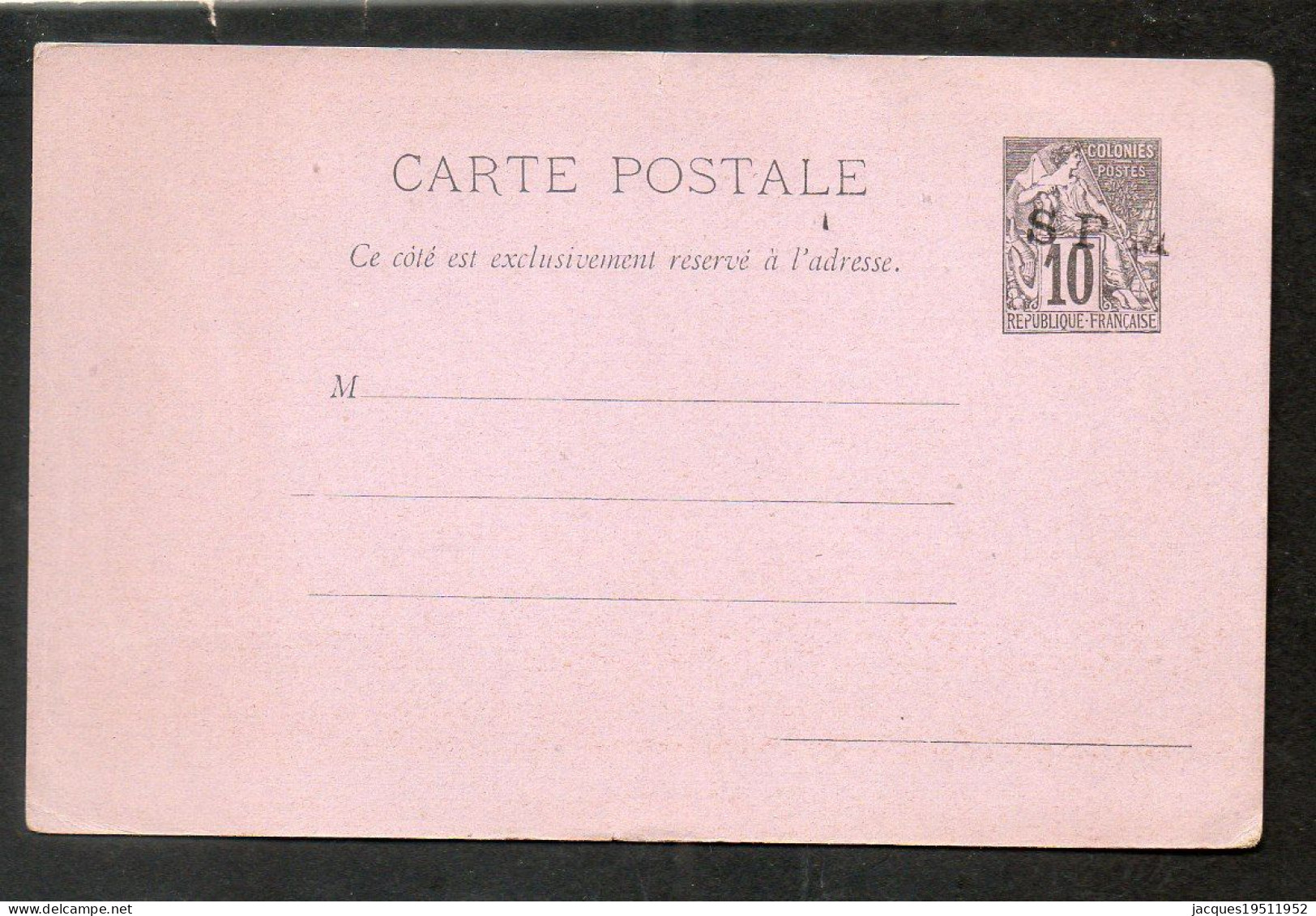 CM 19 - Saint Pierre Et Miquelon - Entier -carte - 10c Noir - Covers & Documents