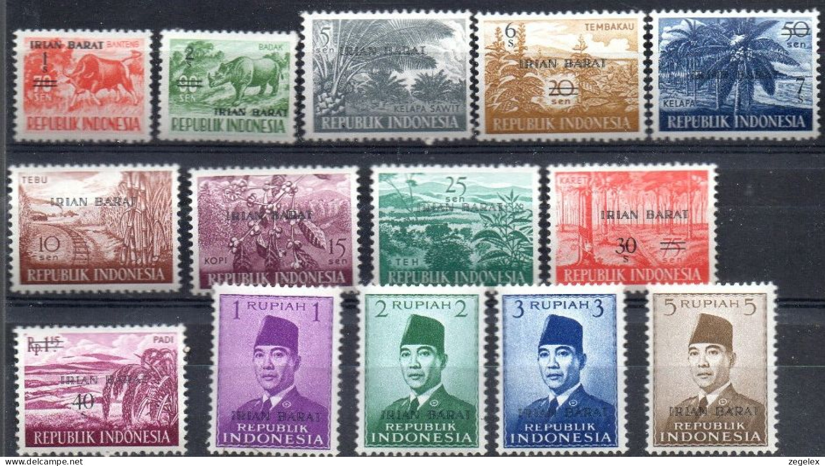 Indonesia 1964 Irian Barat - Yvert 7-20 MH* - Indonésie