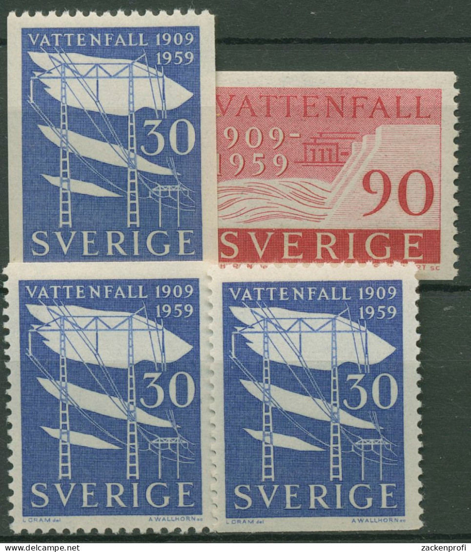 Schweden 1959 Wasserkraftwerk Vattenfall Stromleitung 446/47 Postfrisch - Nuevos
