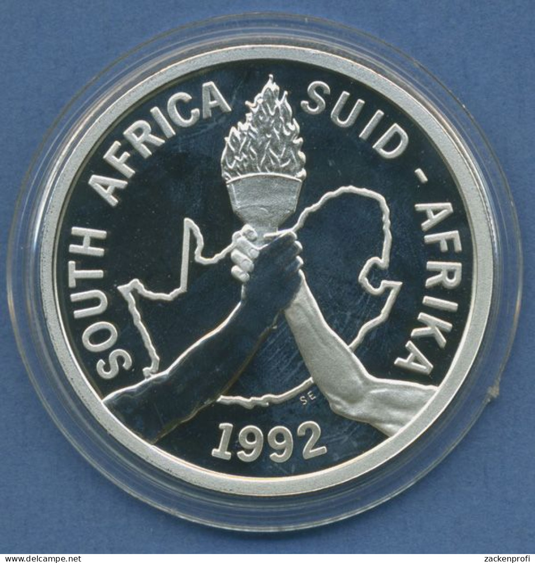 Südafrika 2 Rand 1992, Olympia Barcelona, Silber, KM 147 PP In Kapsel (m5161) - Afrique Du Sud