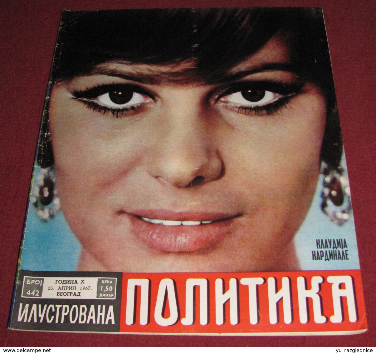 Claudia Cardinale ILUSTROVANA POLITIKA Yugoslavian April 1967 ULTRA RARE - Zeitungen & Zeitschriften