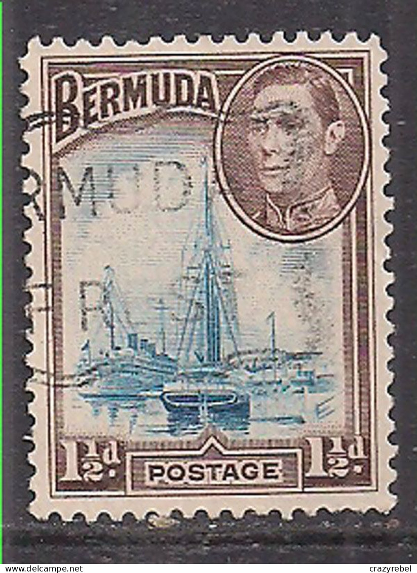 Bermuda 1938 KGV1 1 1/2d Brown SG 111b Used ( C852 ) - Bermuda
