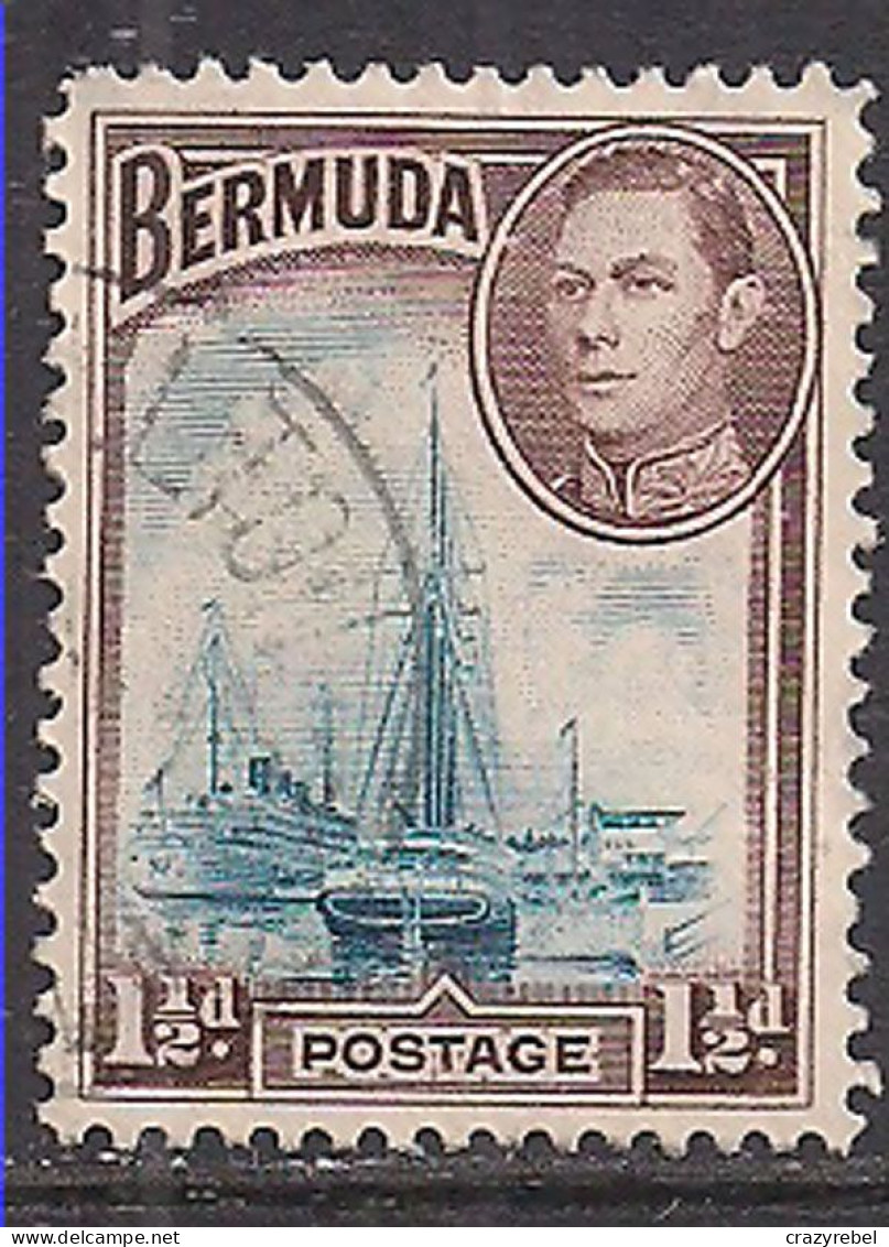 Bermuda 1938-52 KGV1 1 1/2d Brown SG 111b Used ( C687 ) - Bermuda