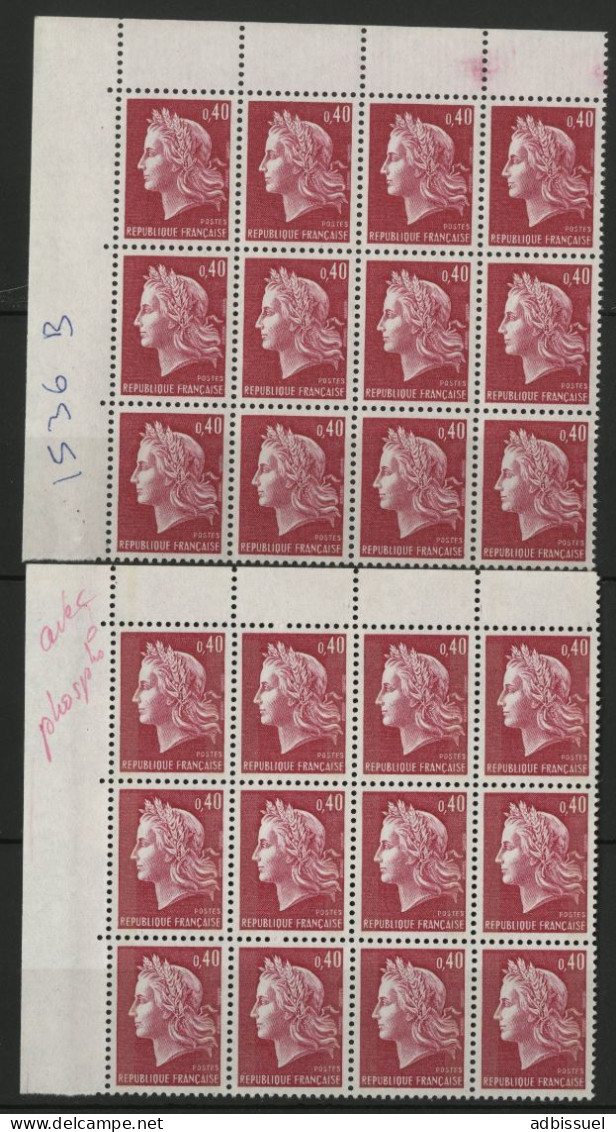 N° 1536Ba (x15) Neufs ** Cote 52,50 € 40 Ct Cheffer Avec 2 Bandes Phosphorescentes + N° 1536B (x15) Vendues à 10 % - 1967-1970 Marianna Di Cheffer