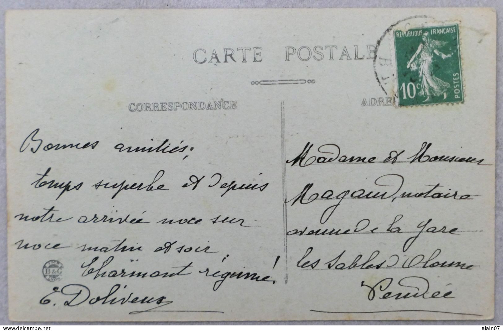 C. P. A. : 69 : COURS (Rhône) : Usine De La Fargette, Timbre En 1910 - Cours-la-Ville