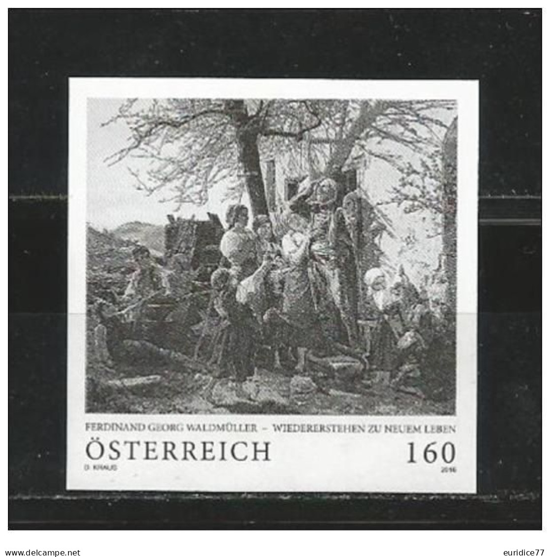 Austria 2016 - Alte Meister - Ferdinand Georg Waldmüller Black Print Mnh** - Proofs & Reprints
