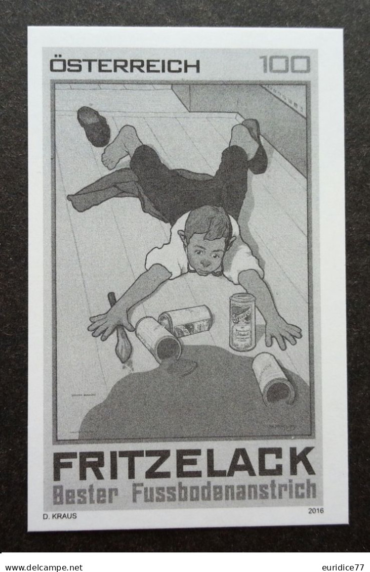 Austria 2016 - Klassische Markenzeichen - Fritzelack Black Print Mnh** - Essais & Réimpressions