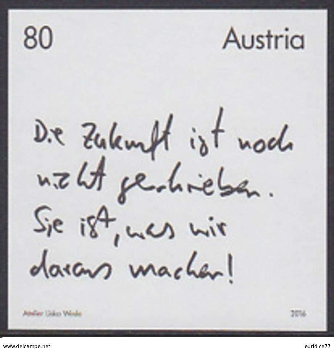 Austria 2016 - The Future Factor Black Print Mnh** - Proofs & Reprints