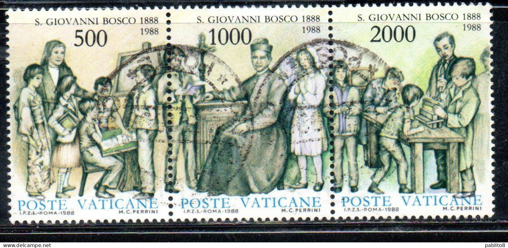 CITTÀ DEL VATICANO VATIKAN VATICAN CITY 1988 S. SAN GIOVANNI BOSCO SERIE COMPLETA COMPLETE SET USATA USED OBLITERE' - Oblitérés