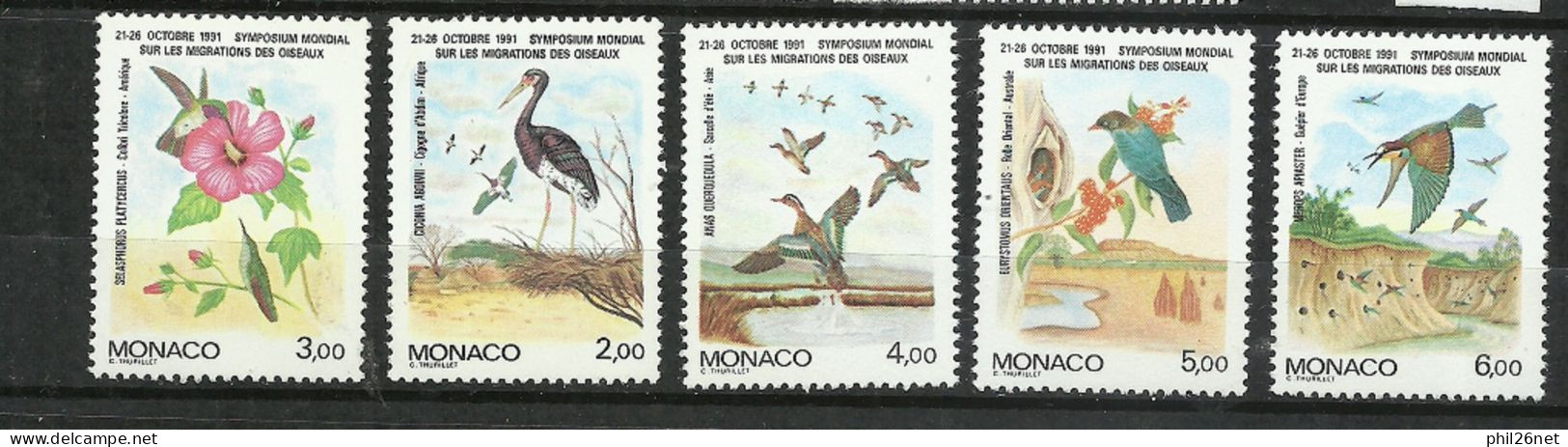 Monaco  N° 1754 à 1758  Oiseaux Migrateurs       Neufs  *  *   B/TB Voir Scans Soldé ! ! ! - Kranichvögel