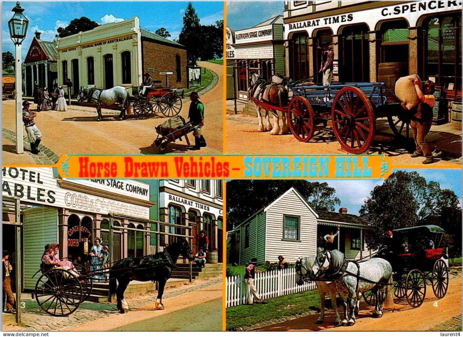 8-2-2024 (3 X 36)  Australia - VIC - Ballarat Sovereign Hill (park) Horse Drawn Vehicles / Carriages - Ballarat