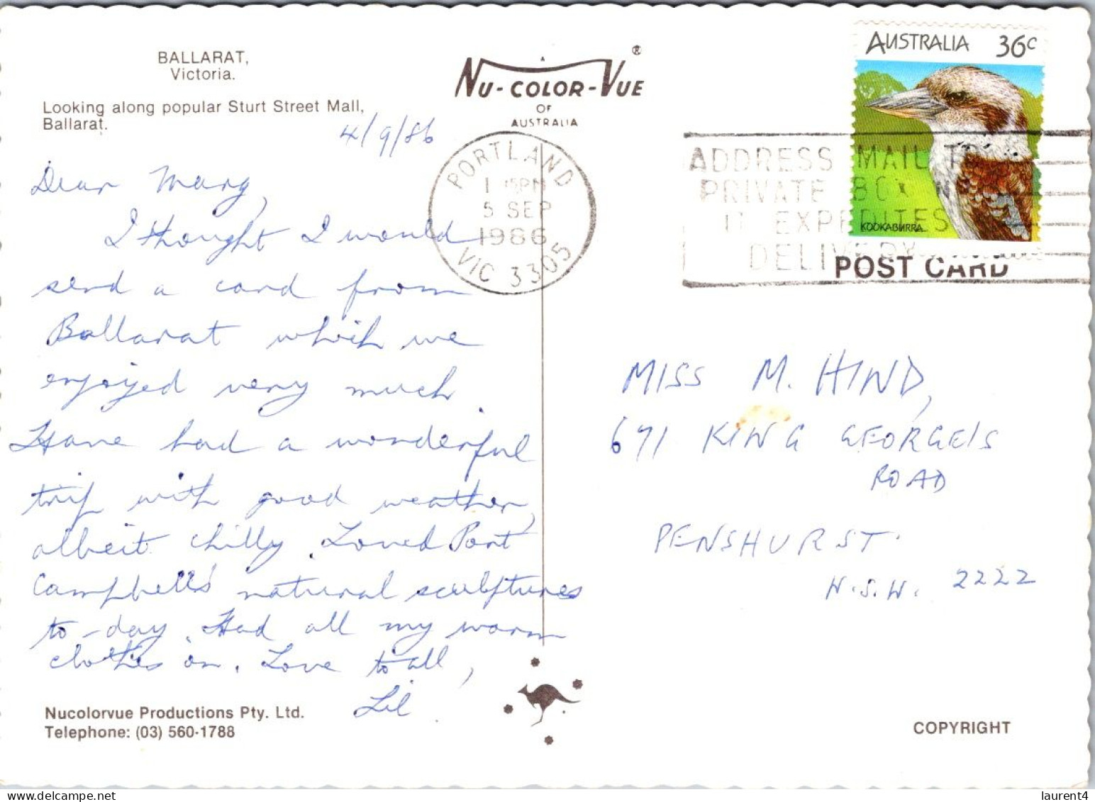 8-2-2024 (3 X 36)  Australia - VIC - Ballarat (posted With Kookaburra Stamp 1986) - Ballarat