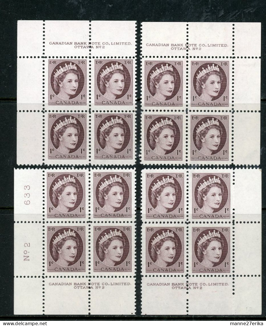 Canada MNH  PB's  1954 Wilding Portrait - Ongebruikt