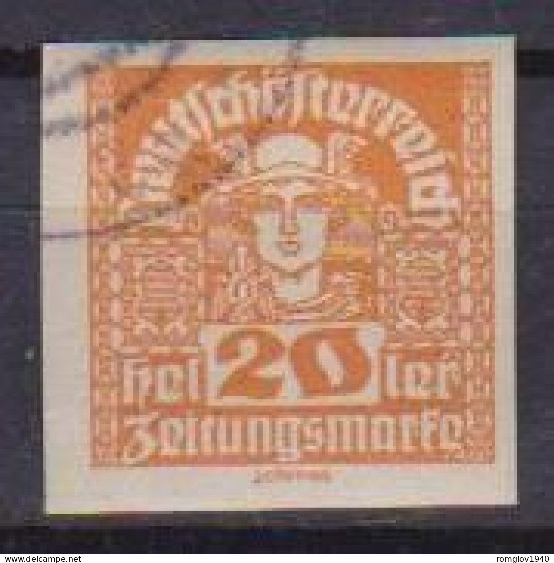 AUSTRIA 1920  FRANCOBOLLI PER GIORNALI TESTA DI MERCURIO  UNIF. 46  USATO VF - Gebraucht